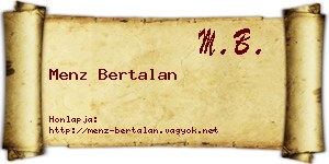 Menz Bertalan névjegykártya